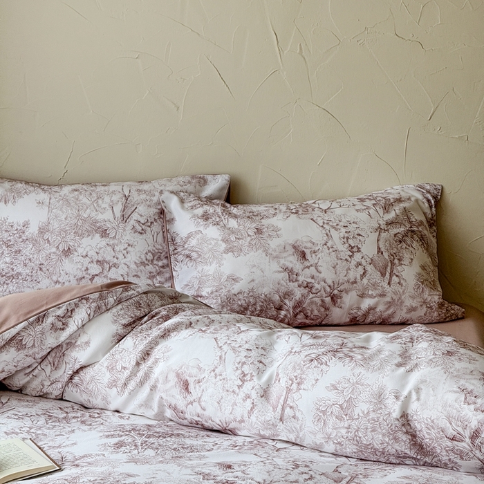 91家纺网 家纺一手货源 找家纺 窝米 2025新款全棉纯棉火山磨毛花卉系列四件套-第三批 浮生-咖
