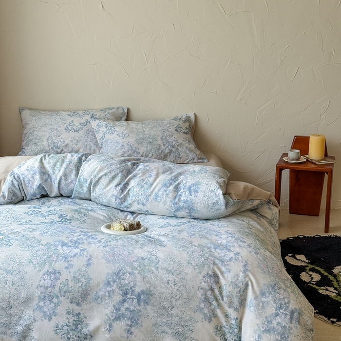 91家纺网 家纺一手货源 找家纺 窝米 2025新款全棉纯棉火山磨毛花卉系列四件套-第三批 如奕