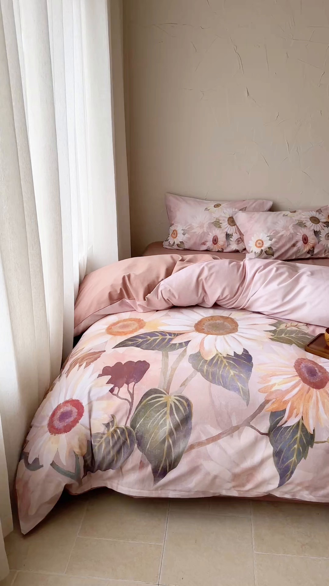 91家纺网 家纺一手货源 找家纺 窝米 2025新款全棉纯棉火山磨毛花卉系列四件套-第三批 葵旋