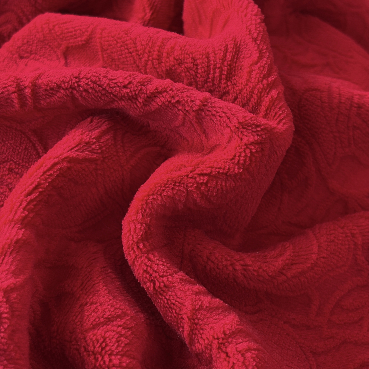 91家纺网 家纺一手货源 找家纺 金艾草 2025新款牛奶绒立体雕花夹棉床盖四件套玫瑰-大红