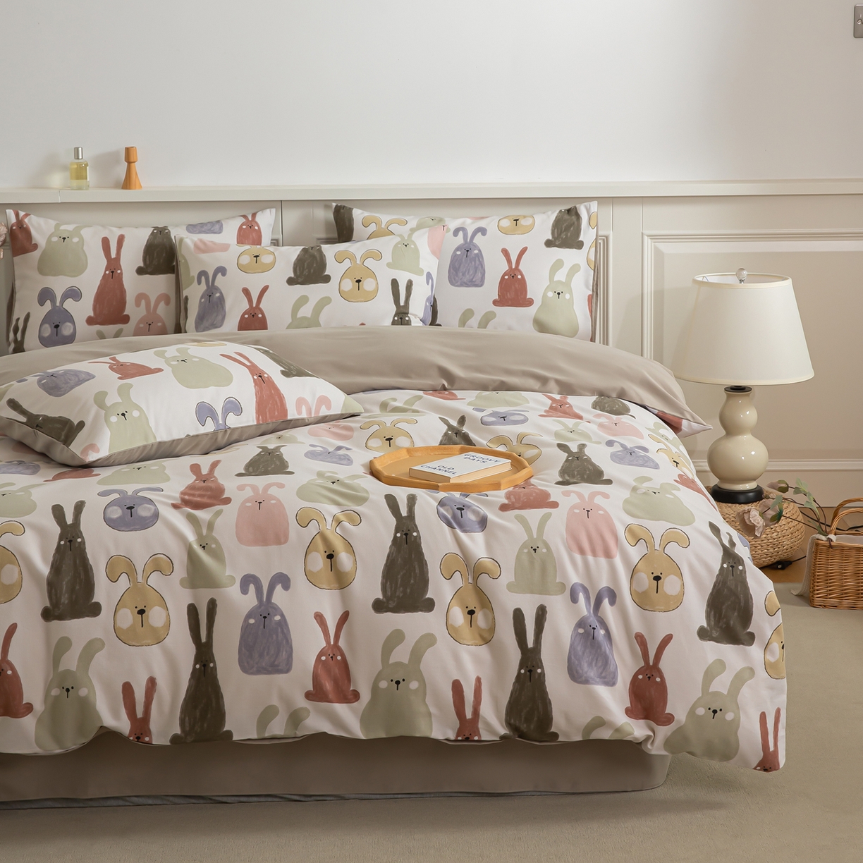 91家纺网 家纺一手货源 找家纺 绫韵家纺 2025秋冬新款印花全棉磨毛冬季加厚纯棉磨毛三件套四件套系列 妮可