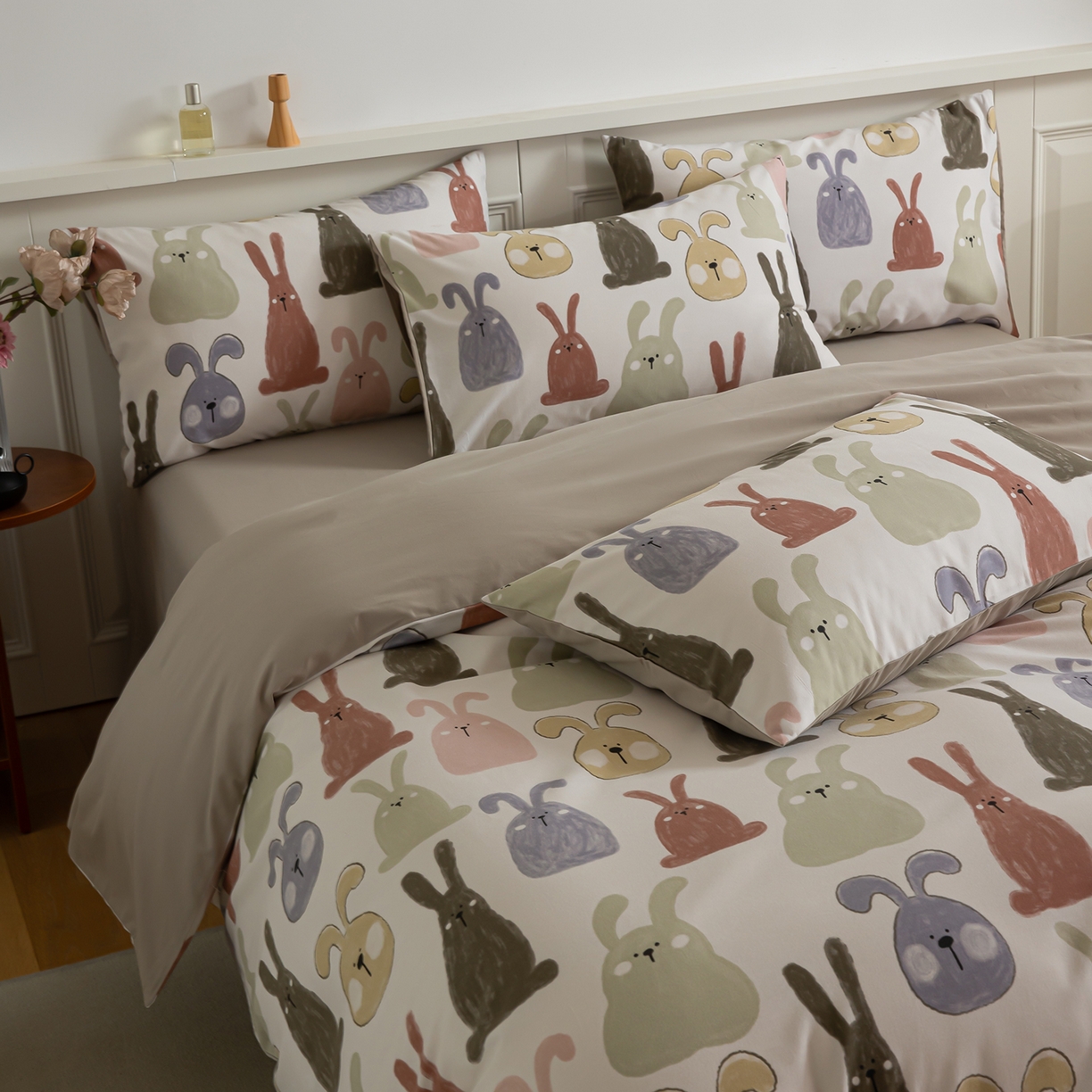 91家纺网 家纺一手货源 找家纺 绫韵家纺 2025秋冬新款印花全棉磨毛冬季加厚纯棉磨毛三件套四件套系列 妮可