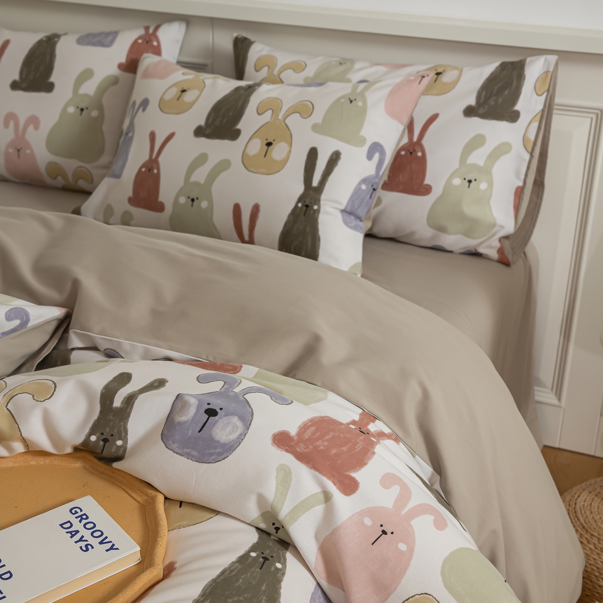 91家纺网 家纺一手货源 找家纺 绫韵家纺 2025秋冬新款印花全棉磨毛冬季加厚纯棉磨毛三件套四件套系列 妮可