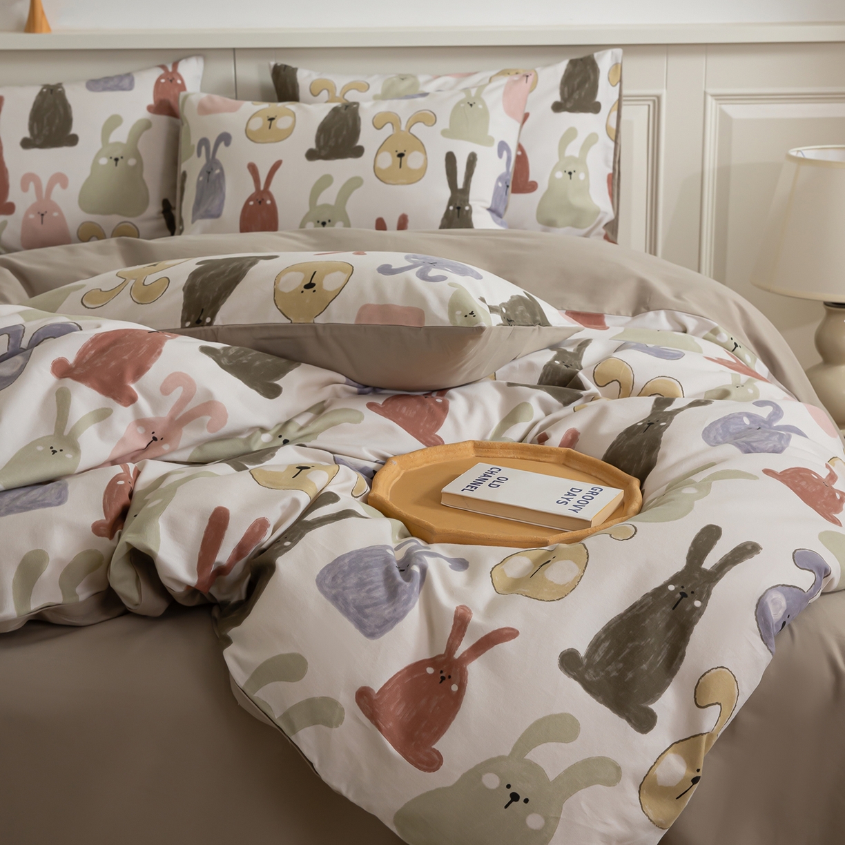 91家纺网 家纺一手货源 找家纺 绫韵家纺 2025秋冬新款印花全棉磨毛冬季加厚纯棉磨毛三件套四件套系列 妮可