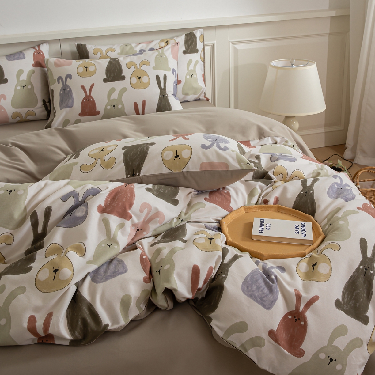 91家纺网 家纺一手货源 找家纺 绫韵家纺 2025秋冬新款印花全棉磨毛冬季加厚纯棉磨毛三件套四件套系列 妮可