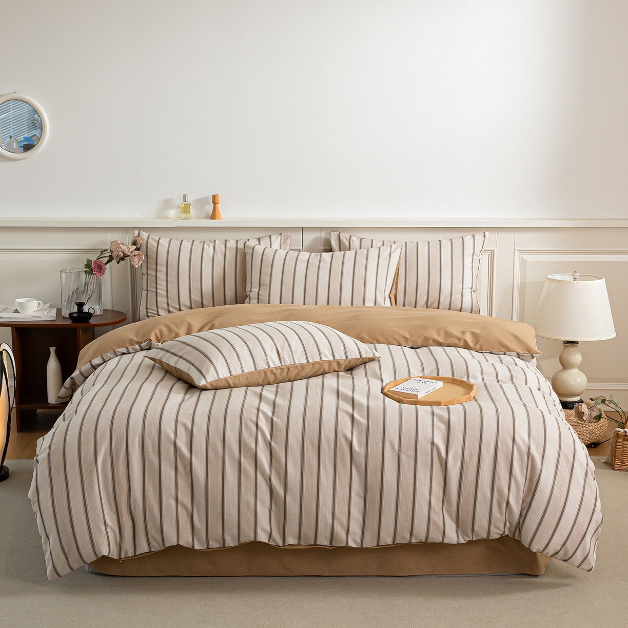 91家纺网 家纺一手货源 找家纺 绫韵家纺 2025秋冬新款印花全棉磨毛冬季加厚纯棉磨毛三件套四件套系列 容枫