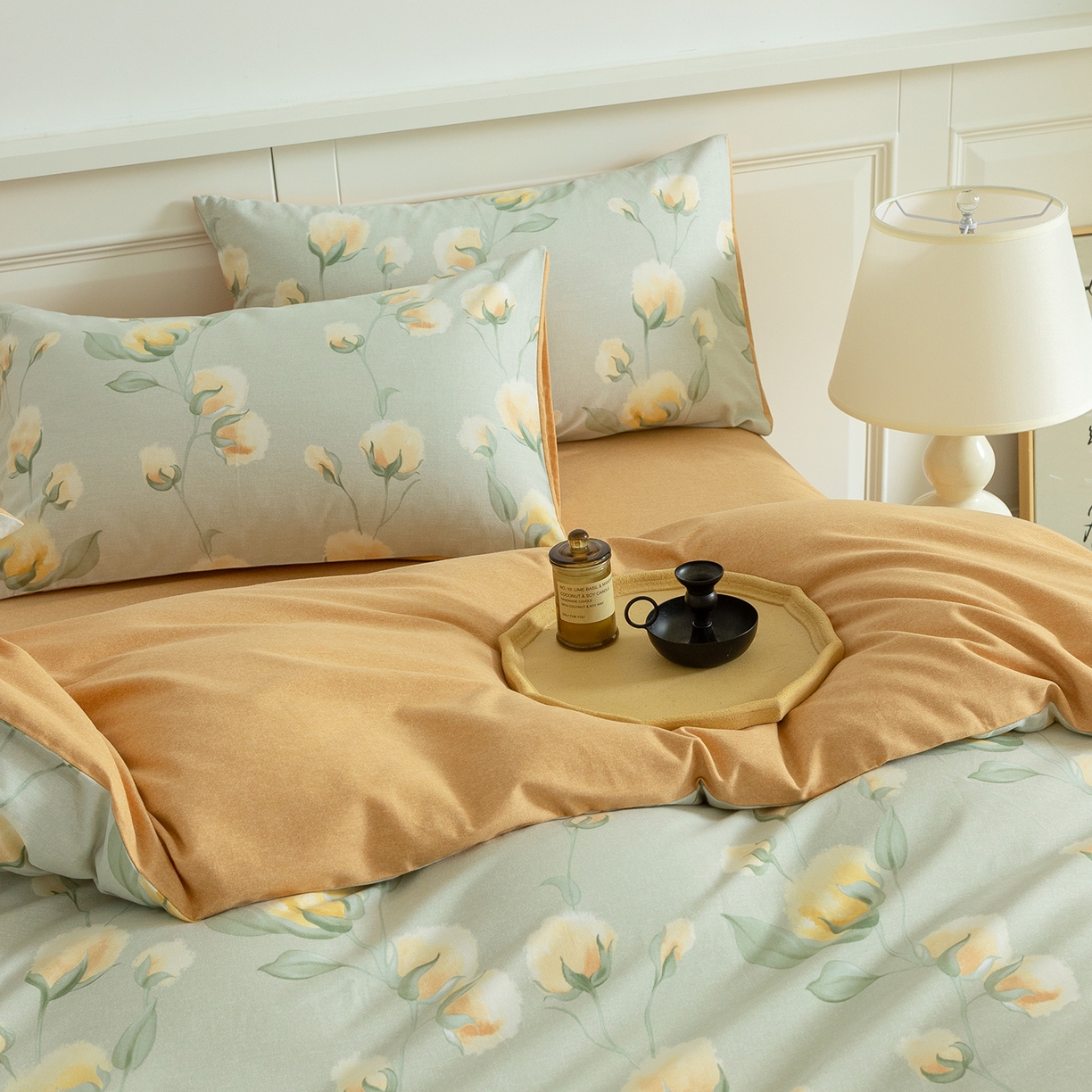 91家纺网 家纺一手货源 找家纺 绫韵家纺 2025秋冬新品生态全棉磨毛冬季纯棉磨毛四件套系列 碧秋灰