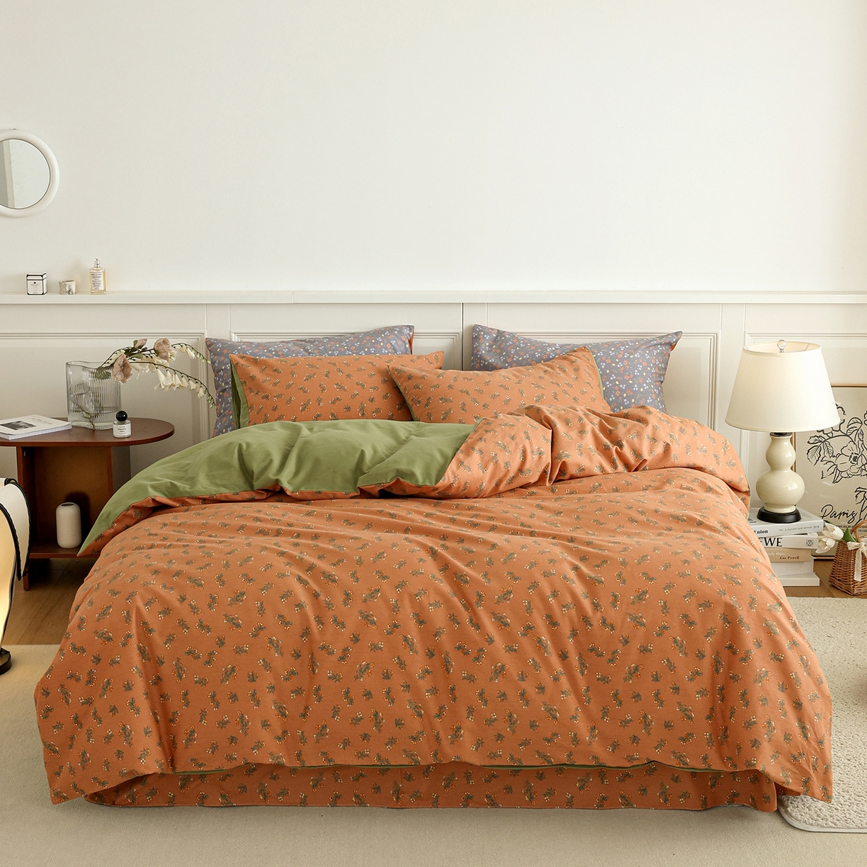 91家纺网 家纺一手货源 找家纺 绫韵家纺 2025秋冬新品生态全棉磨毛冬季纯棉磨毛四件套系列 花语遥香-咖