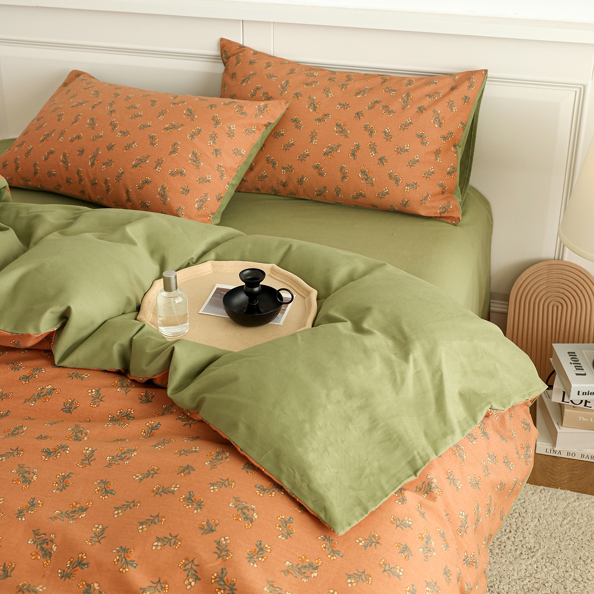 91家纺网 家纺一手货源 找家纺 绫韵家纺 2025秋冬新品生态全棉磨毛冬季纯棉磨毛四件套系列 花语遥香-咖