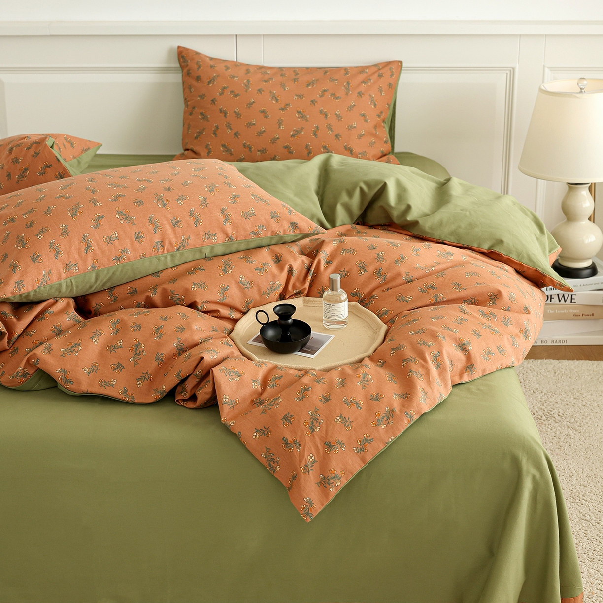 91家纺网 家纺一手货源 找家纺 绫韵家纺 2025秋冬新品生态全棉磨毛冬季纯棉磨毛四件套系列 花语遥香-咖