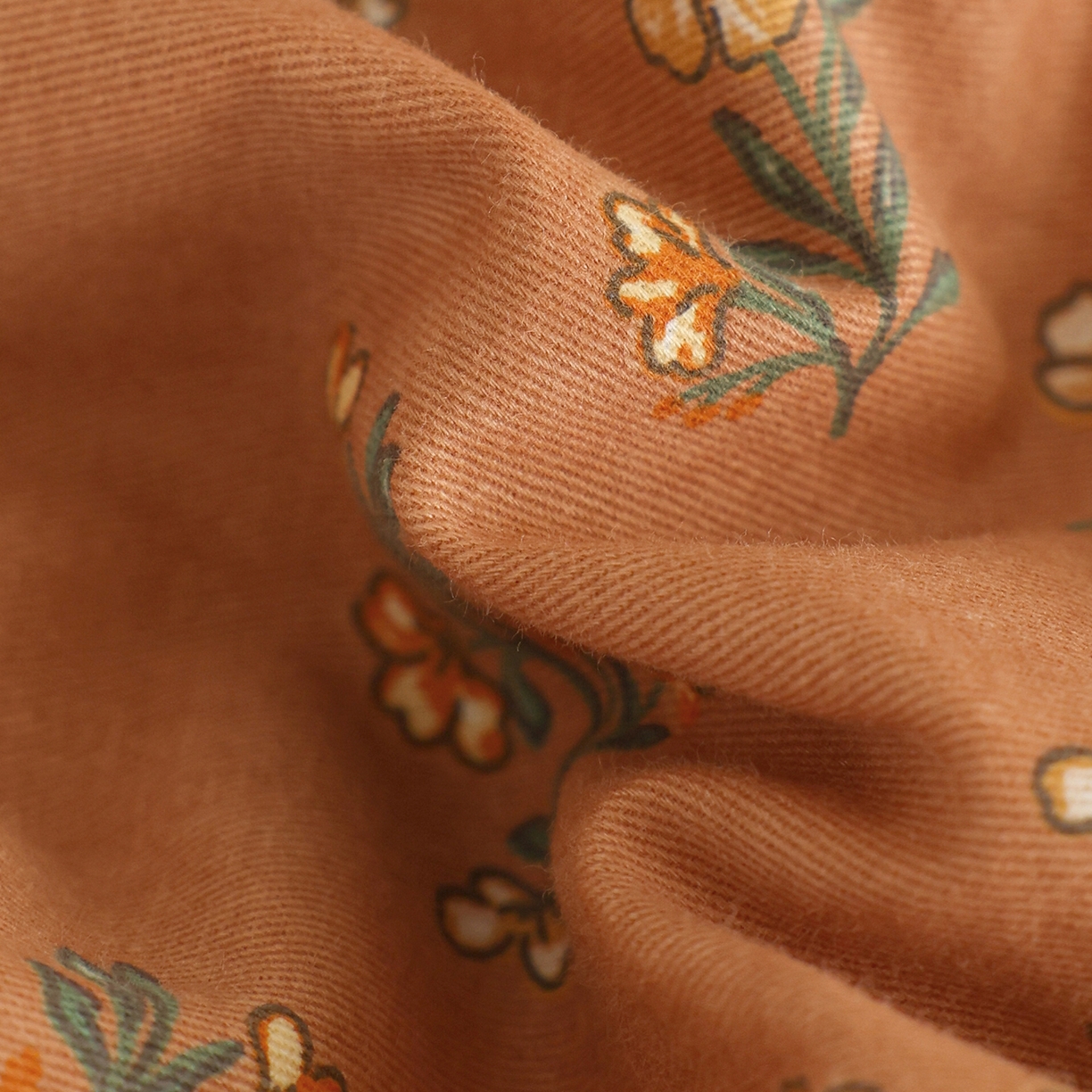 91家纺网 家纺一手货源 找家纺 绫韵家纺 2025秋冬新品生态全棉磨毛冬季纯棉磨毛四件套系列 花语遥香-咖