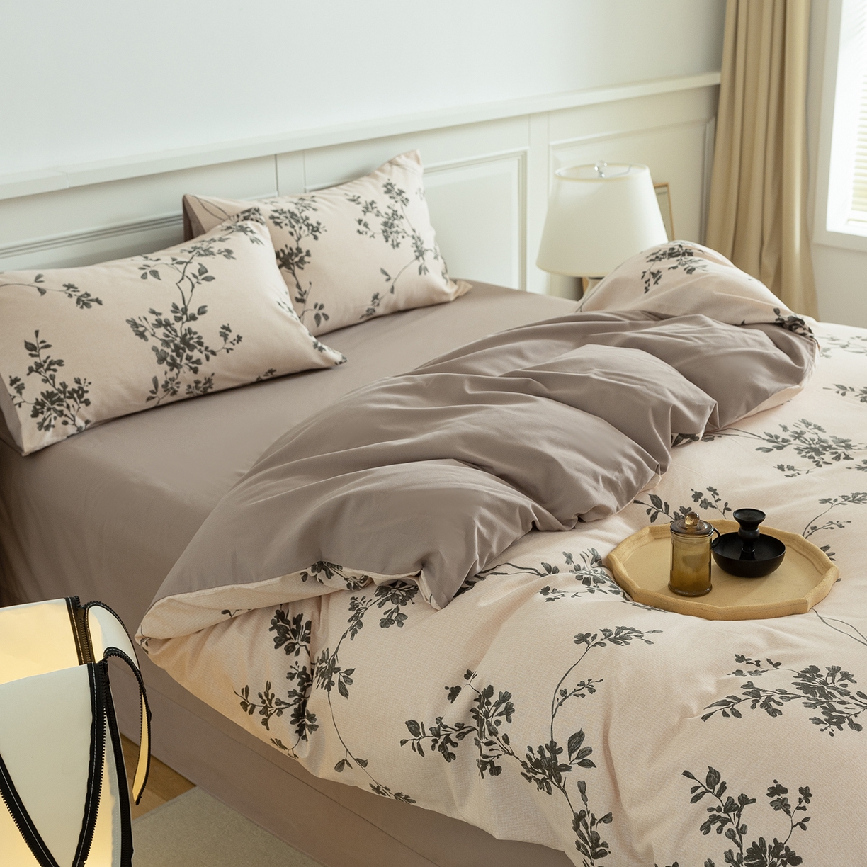 91家纺网 家纺一手货源 找家纺 绫韵家纺 2025秋冬新品生态全棉磨毛冬季纯棉磨毛四件套系列 明玖米