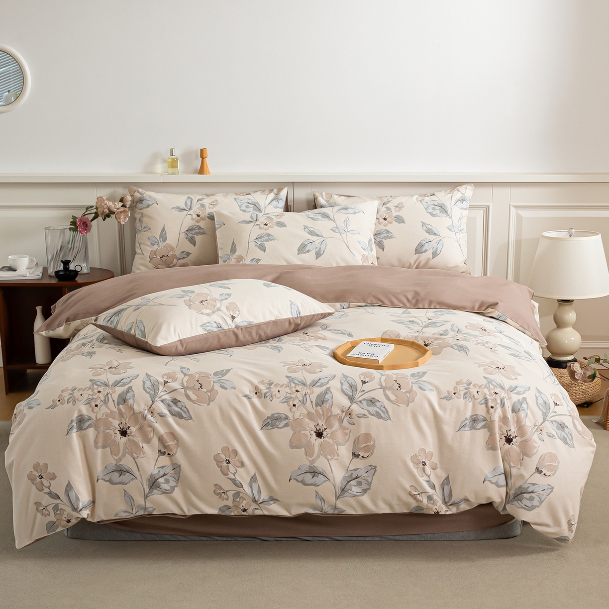 91家纺网 家纺一手货源 找家纺 绫韵家纺 2025秋冬新款印花全棉磨毛冬季加厚纯棉磨毛三件套四件套系列 山竹月