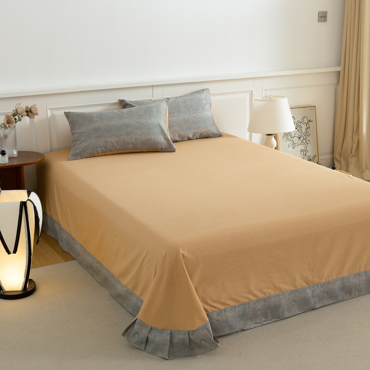 91家纺网 家纺一手货源 找家纺 绫韵家纺 2025秋冬新品生态全棉磨毛冬季纯棉磨毛四件套系列 拾秋兰