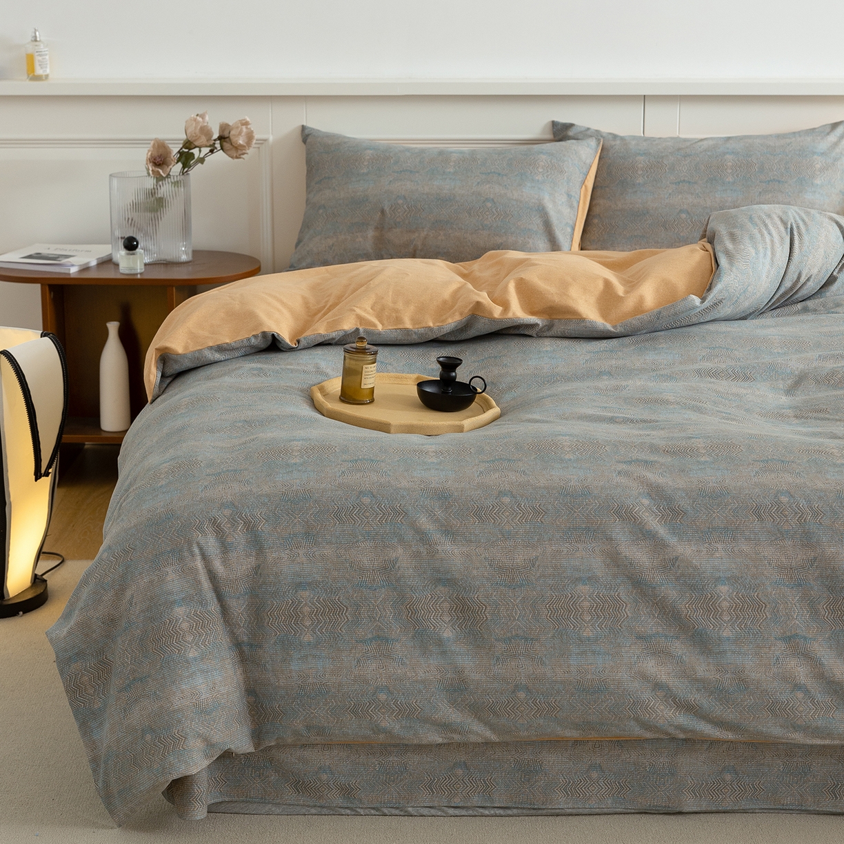 91家纺网 家纺一手货源 找家纺 绫韵家纺 2025秋冬新品生态全棉磨毛冬季纯棉磨毛四件套系列 拾秋兰