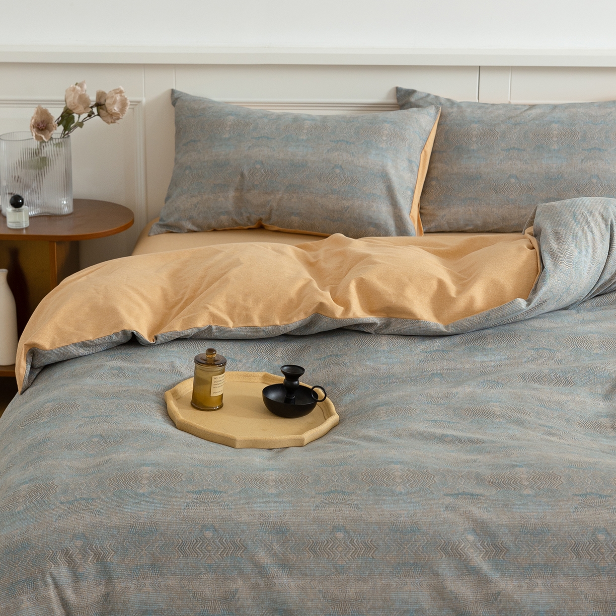 91家纺网 家纺一手货源 找家纺 绫韵家纺 2025秋冬新品生态全棉磨毛冬季纯棉磨毛四件套系列 拾秋兰