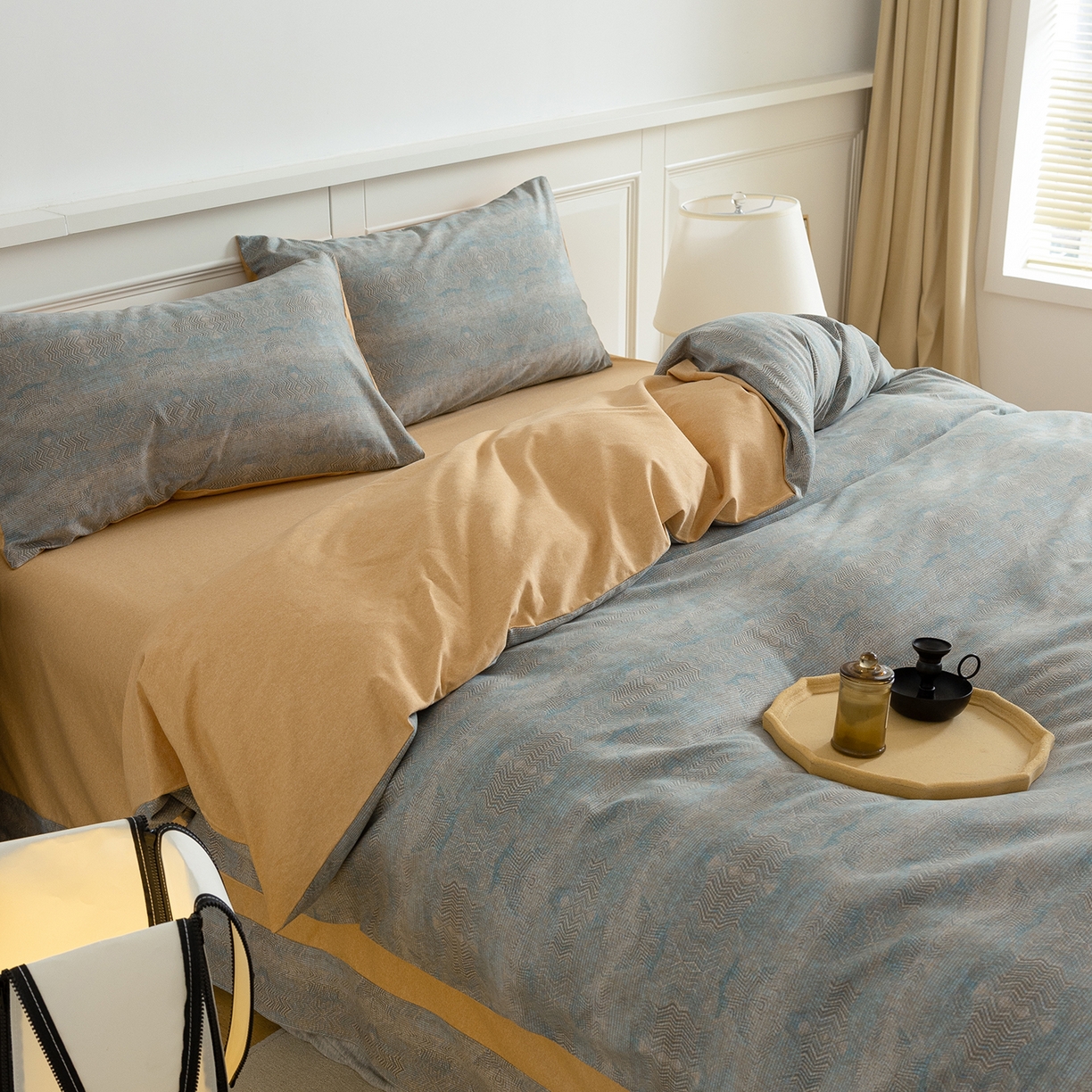 91家纺网 家纺一手货源 找家纺 绫韵家纺 2025秋冬新品生态全棉磨毛冬季纯棉磨毛四件套系列 拾秋兰