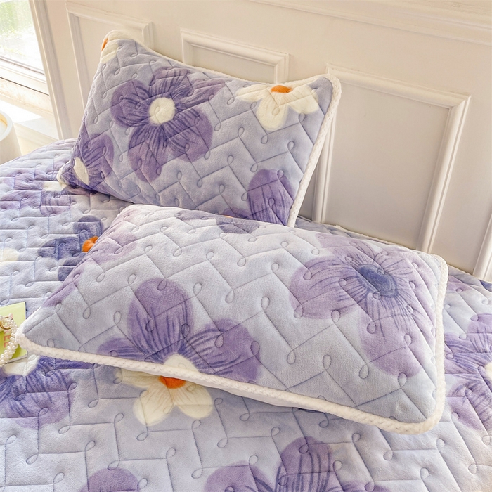 91家纺网 家纺一手货源 找家纺 小萌虎 2025新款A类防静电牛奶绒印花夹棉床笠 浅香