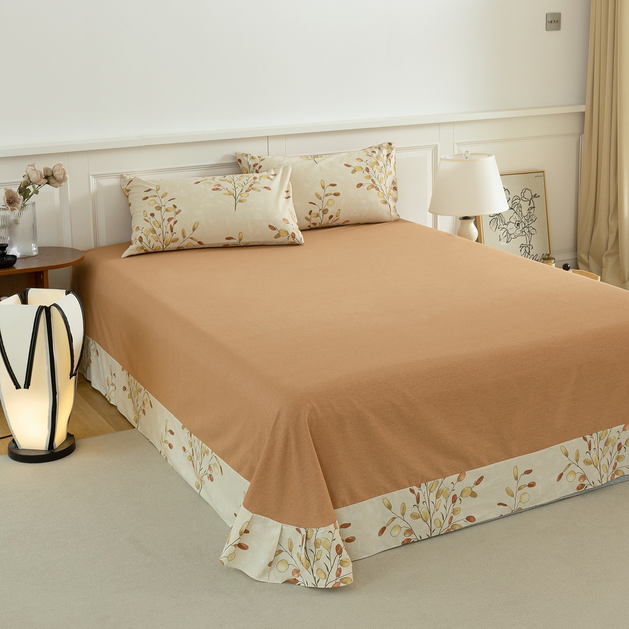 91家纺网 家纺一手货源 找家纺 绫韵家纺 2025秋冬新品生态全棉磨毛冬季纯棉磨毛四件套系列 语芊咖