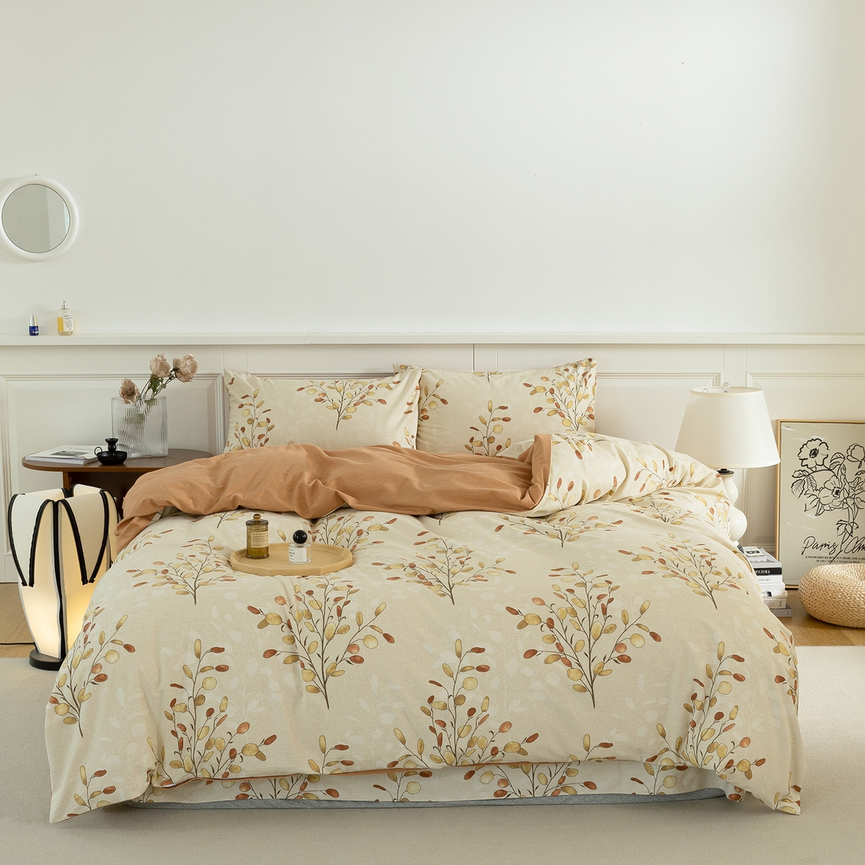 91家纺网 家纺一手货源 找家纺 绫韵家纺 2025秋冬新品生态全棉磨毛冬季纯棉磨毛四件套系列 语芊咖