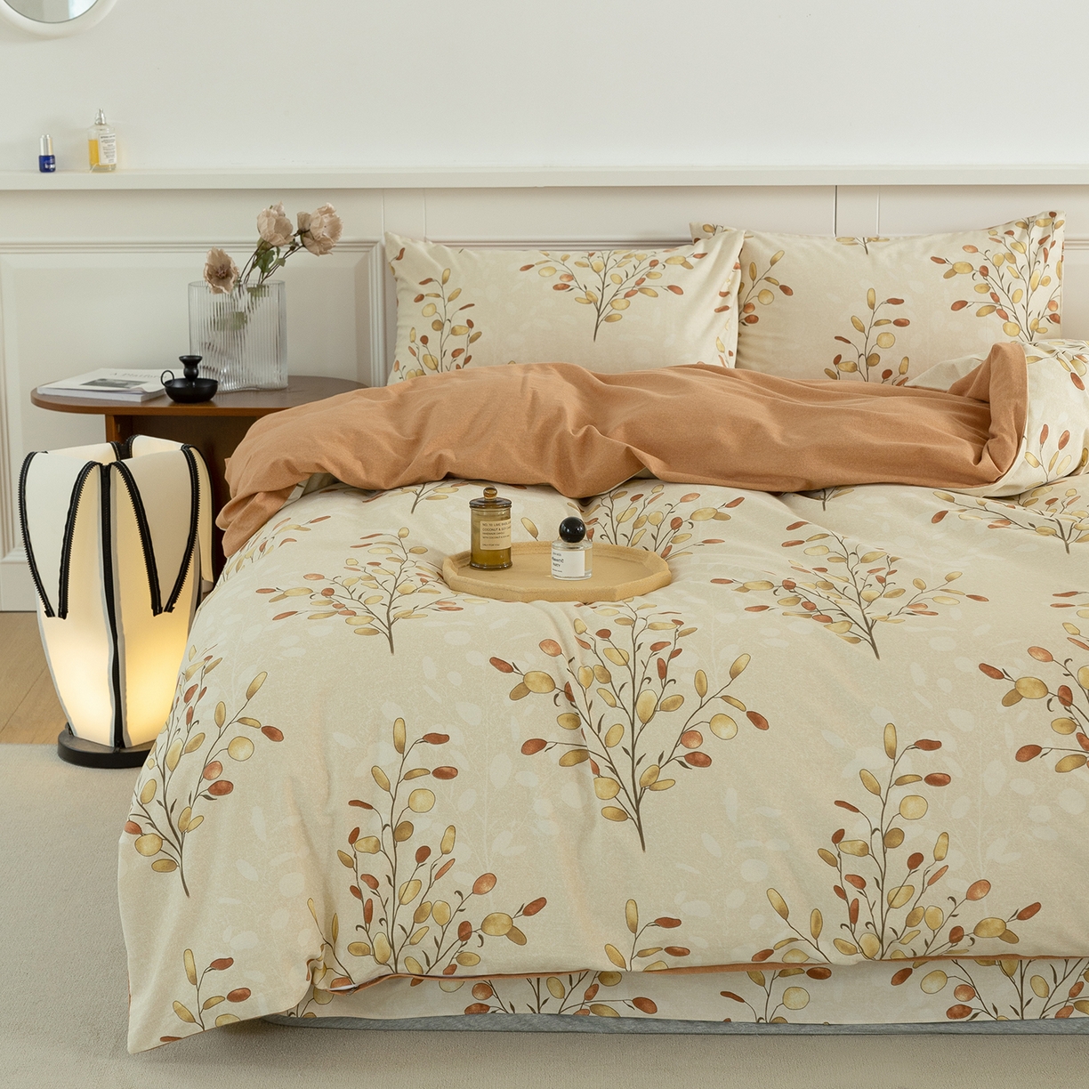 91家纺网 家纺一手货源 找家纺 绫韵家纺 2025秋冬新品生态全棉磨毛冬季纯棉磨毛四件套系列 语芊咖