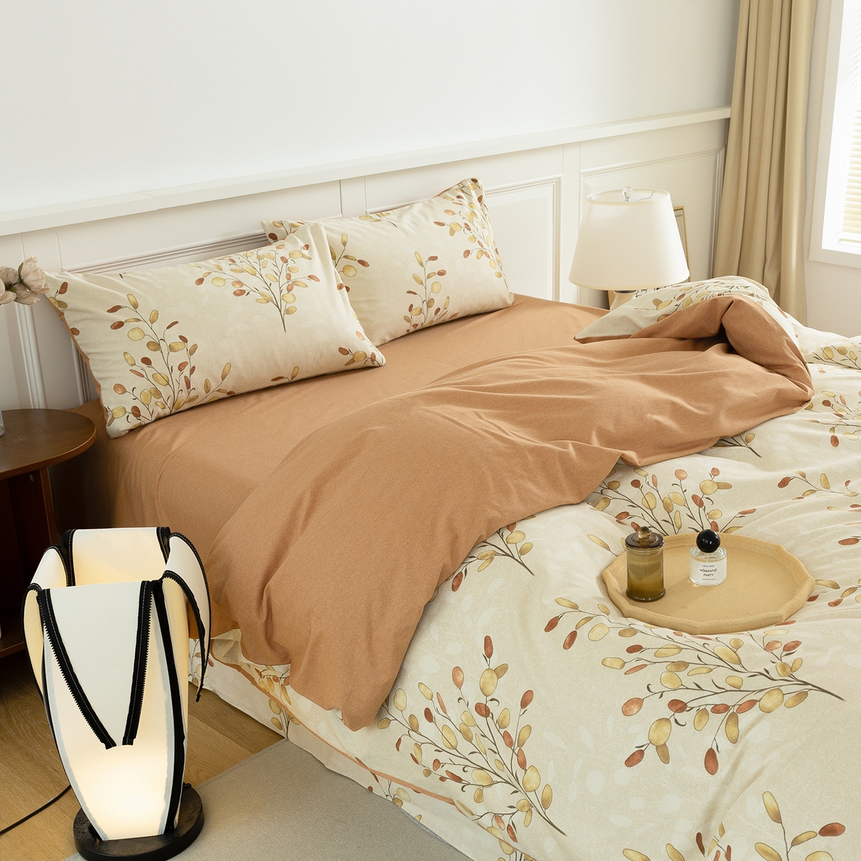 91家纺网 家纺一手货源 找家纺 绫韵家纺 2025秋冬新品生态全棉磨毛冬季纯棉磨毛四件套系列 语芊咖