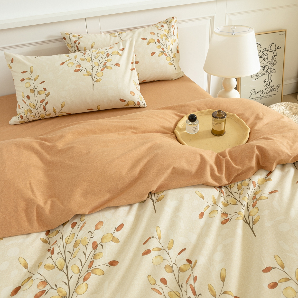 91家纺网 家纺一手货源 找家纺 绫韵家纺 2025秋冬新品生态全棉磨毛冬季纯棉磨毛四件套系列 语芊咖