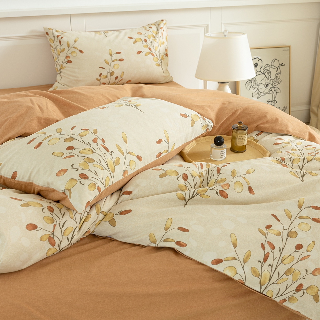 91家纺网 家纺一手货源 找家纺 绫韵家纺 2025秋冬新品生态全棉磨毛冬季纯棉磨毛四件套系列 语芊咖