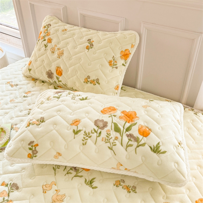 91家纺网 家纺一手货源 找家纺 小萌虎 2025新款A类防静电牛奶绒印花夹棉床笠 乐园