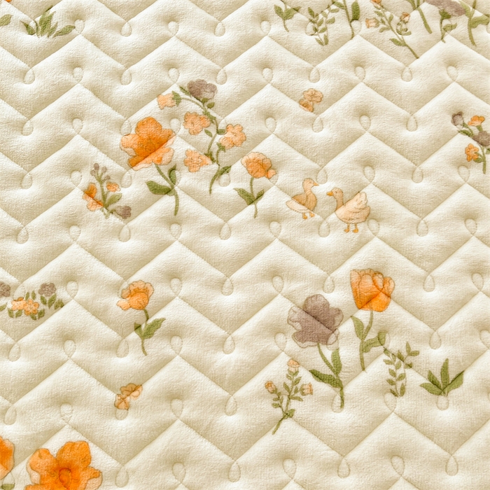 91家纺网 家纺一手货源 找家纺 小萌虎 2025新款A类防静电牛奶绒印花夹棉床笠 乐园