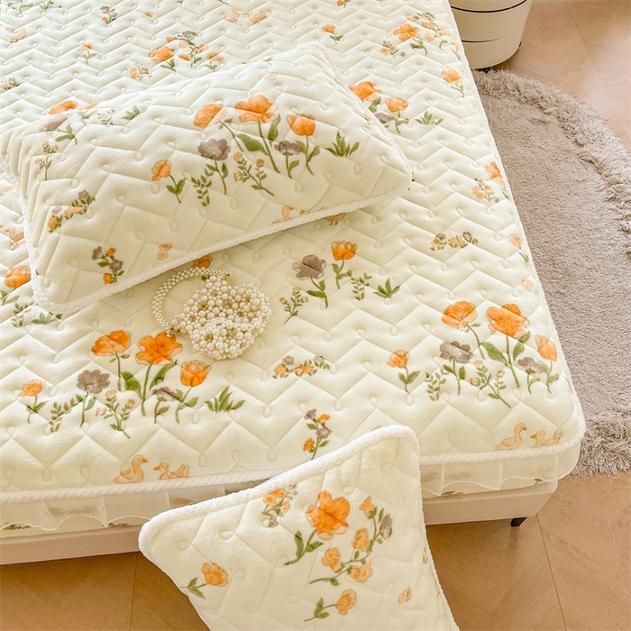 91家纺网 家纺一手货源 找家纺 小萌虎 2025新款A类防静电牛奶绒印花夹棉床笠 乐园