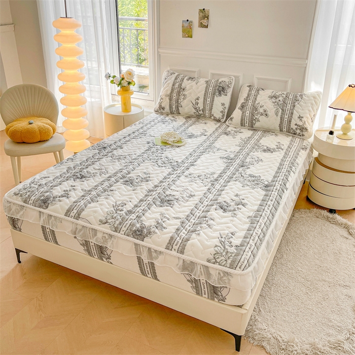 91家纺网 家纺一手货源 找家纺 小萌虎 2025新款A类防静电牛奶绒印花夹棉床笠 秘境