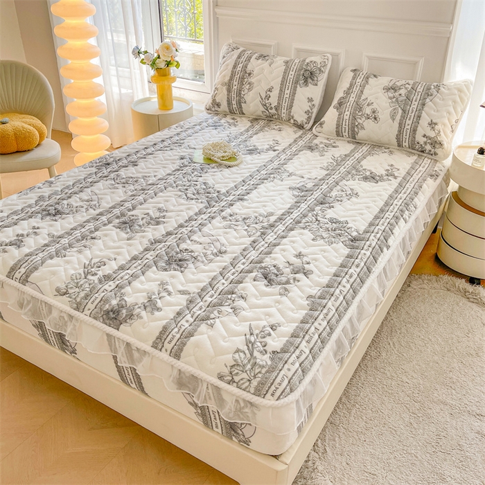 91家纺网 家纺一手货源 找家纺 小萌虎 2025新款A类防静电牛奶绒印花夹棉床笠 秘境