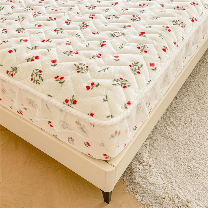 91家纺网 家纺一手货源 找家纺 小萌虎 2025新款A类防静电牛奶绒印花夹棉床笠 小确幸