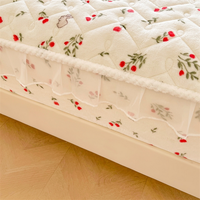 91家纺网 家纺一手货源 找家纺 小萌虎 2025新款A类防静电牛奶绒印花夹棉床笠 小确幸