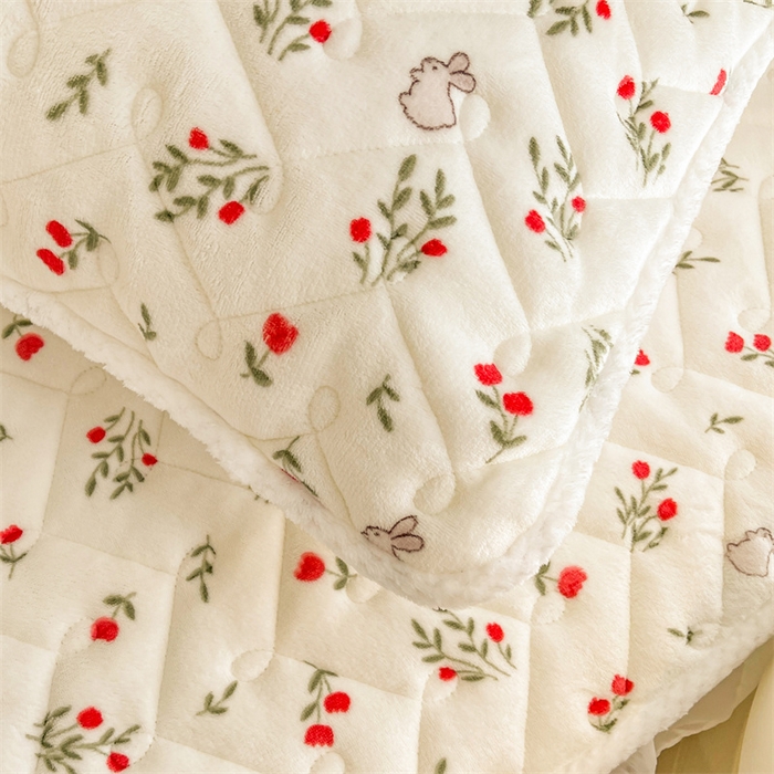 91家纺网 家纺一手货源 找家纺 小萌虎 2025新款A类防静电牛奶绒印花夹棉床笠 小确幸