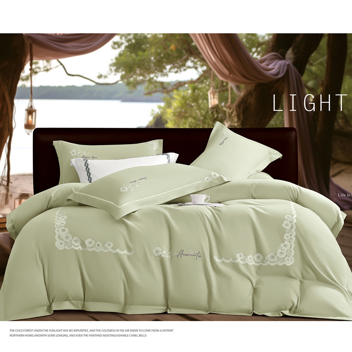 91家纺网 家纺一手货源 找家纺 （总）U品汇 2025新品60S双股120支长绒棉加厚全棉纯棉磨毛刺绣花四件套超细磨毛宽边款礼盒装