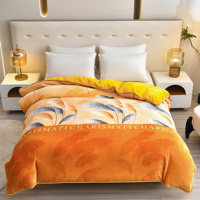 91家纺网 家纺一手货源 找家纺 亿品2025直播爆款9.5斤牛奶绒四件套加厚保暖床裙四件套 秋风十里