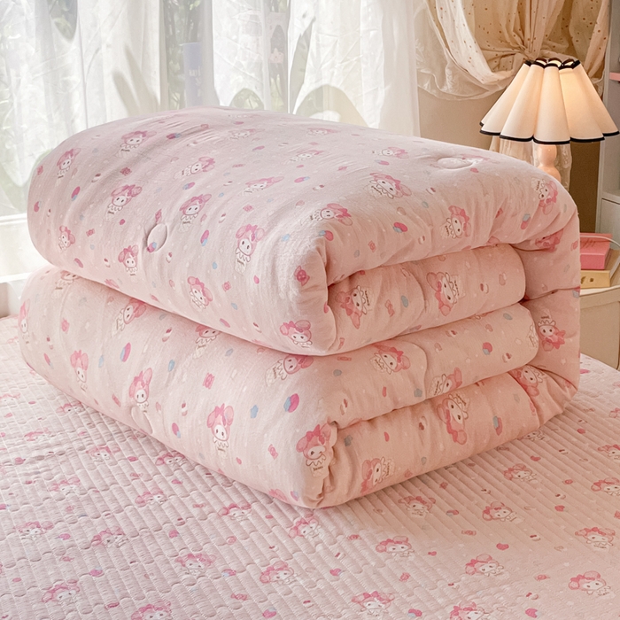 91家纺网 家纺一手货源 找家纺 老帅的工厂店 2025新款7A抗菌床盖加厚被芯云感春秋冬被子被芯四件套系列（有买家秀） 甜心兔