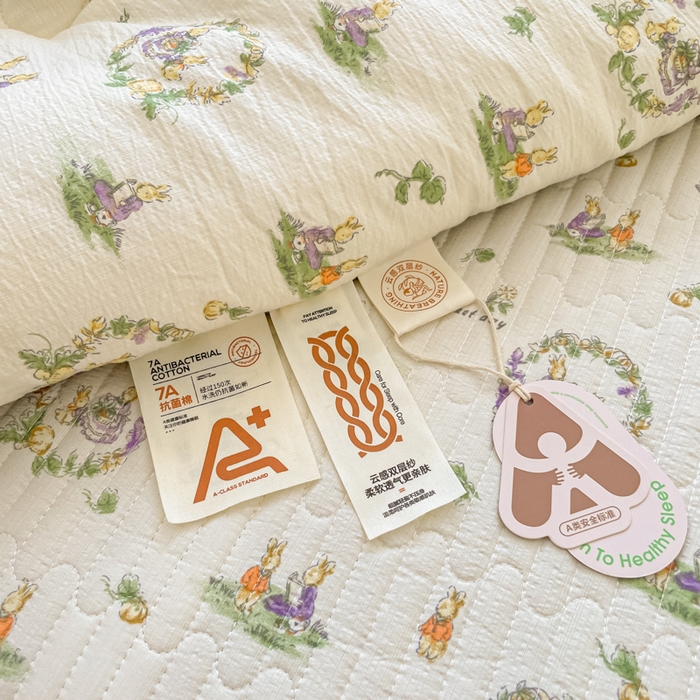 91家纺网 家纺一手货源 找家纺 老帅的工厂店 2025新款7A抗菌床盖加厚被芯云感春秋冬被子被芯四件套系列（有买家秀） 庄园兔