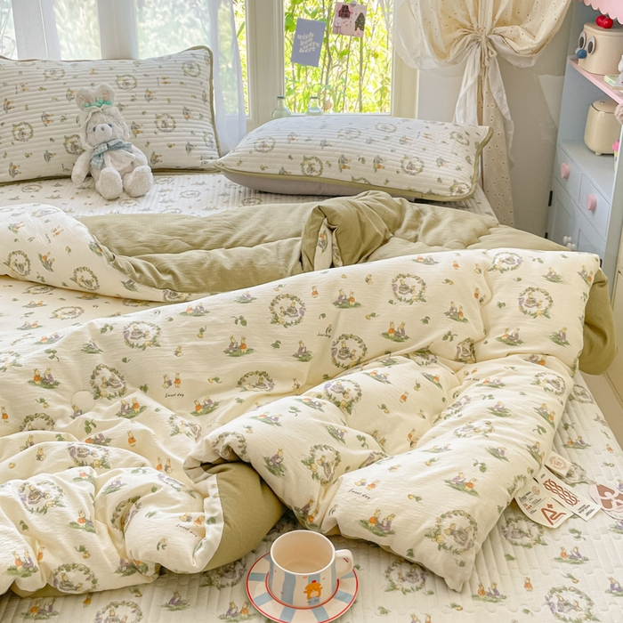 91家纺网 家纺一手货源 找家纺 老帅的工厂店 2025新款7A抗菌床盖加厚被芯云感春秋冬被子被芯四件套系列（有买家秀） 庄园兔