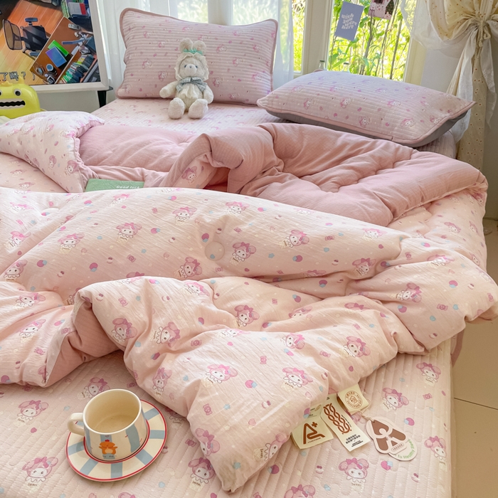 91家纺网 家纺一手货源 找家纺 老帅的工厂店 2025新款7A抗菌床盖加厚被芯云感春秋冬被子被芯四件套系列（有买家秀） 甜心兔