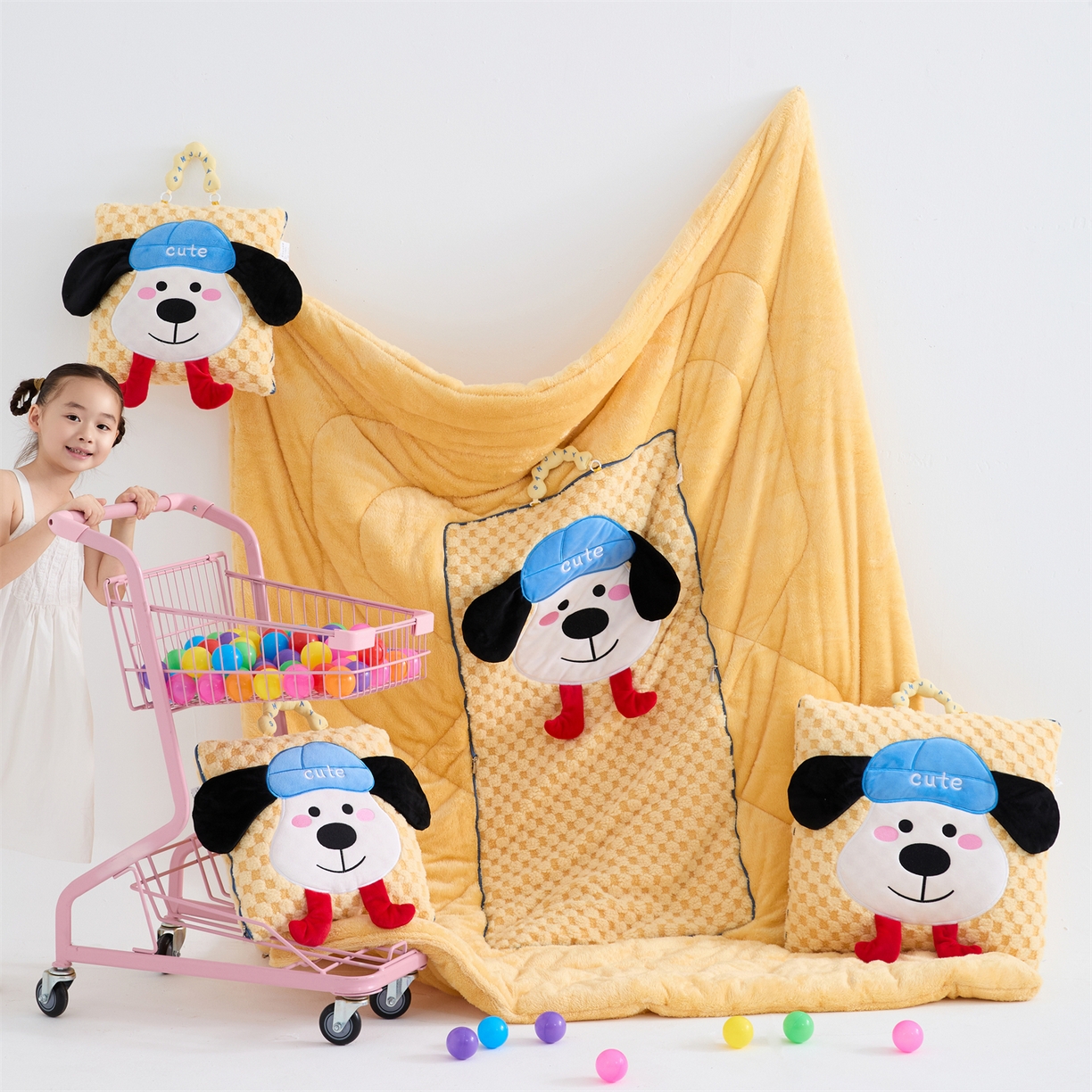 91家纺网 家纺一手货源 找家纺 吉利家居 2024新款牛奶绒星空鹿多功能抱枕 梅花鹿-香芋紫