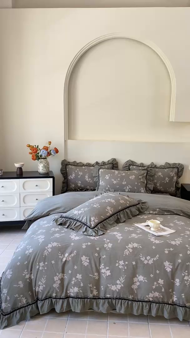 91家纺网 家纺一手货源 找家纺 （总）艺玲家纺 2025新款亲肤舒适复古水洗亚麻四件套