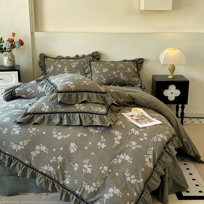 91家纺网 家纺一手货源 找家纺 （总）艺玲家纺 2025新款亲肤舒适复古水洗亚麻四件套