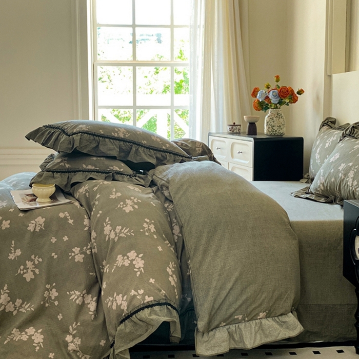 91家纺网 家纺一手货源 找家纺 （总）艺玲家纺 2025新款亲肤舒适复古水洗亚麻四件套