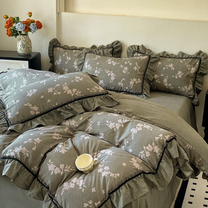 91家纺网 家纺一手货源 找家纺 （总）艺玲家纺 2025新款亲肤舒适复古水洗亚麻四件套