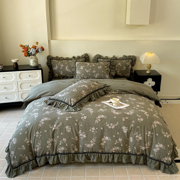 91家纺网 家纺一手货源 找家纺 （总）艺玲家纺 2025新款亲肤舒适复古水洗亚麻四件套