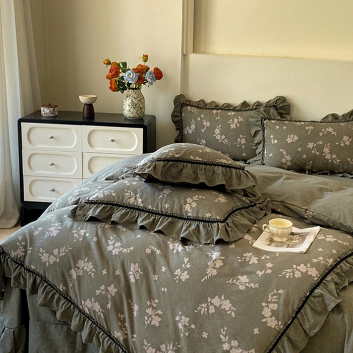 91家纺网 家纺一手货源 找家纺 （总）艺玲家纺 2025新款亲肤舒适复古水洗亚麻四件套