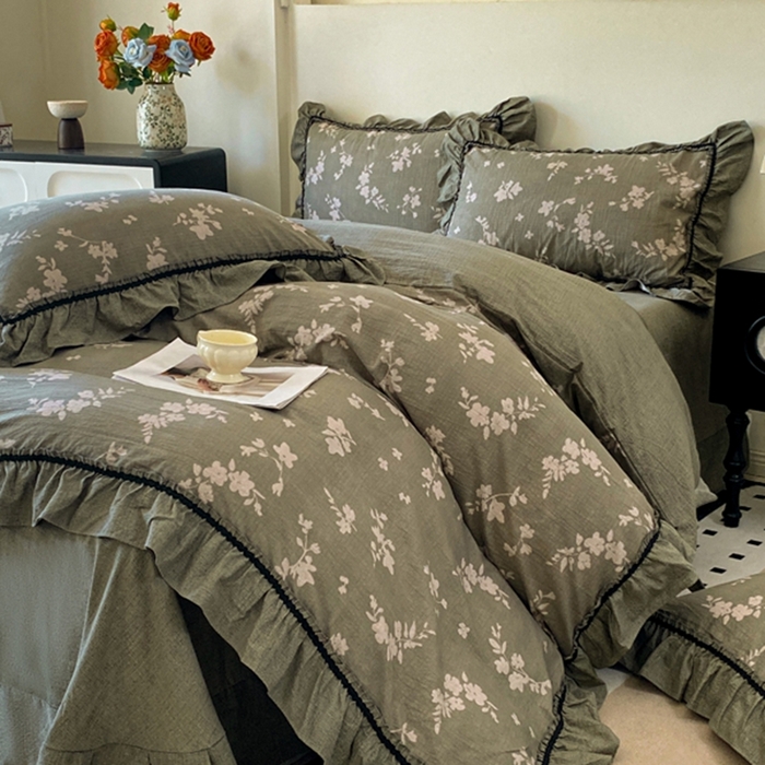 91家纺网 家纺一手货源 找家纺 （总）艺玲家纺 2025新款亲肤舒适复古水洗亚麻四件套